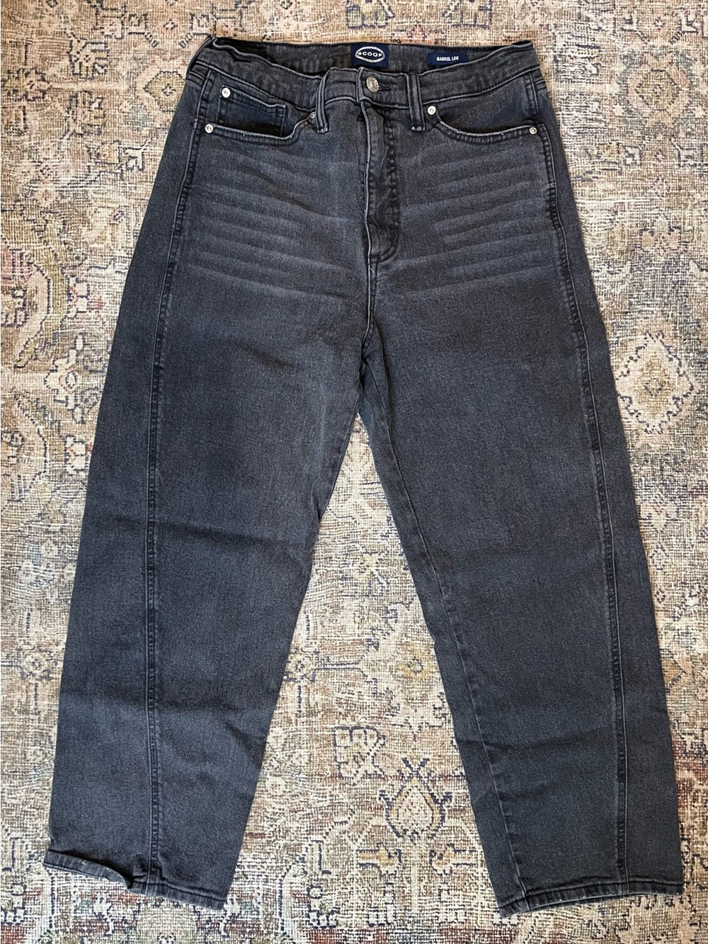 Scoop High-Rise Black Barrel Jeans